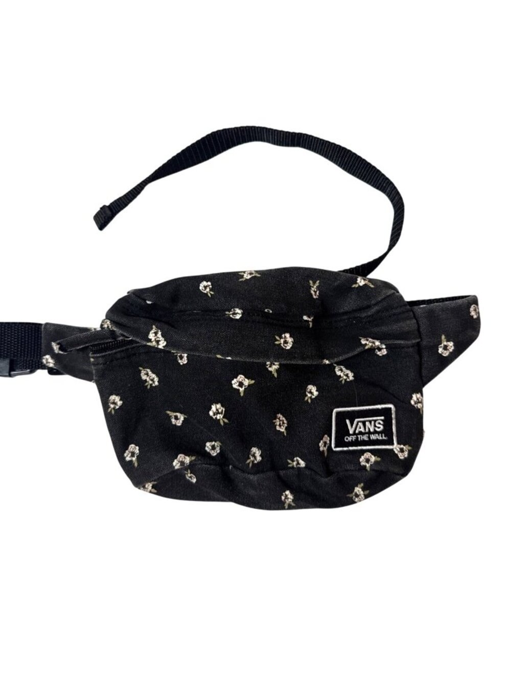 Vintage Vans Black Floral Waist Pack Fanny Pack Adjustable Strap Festival